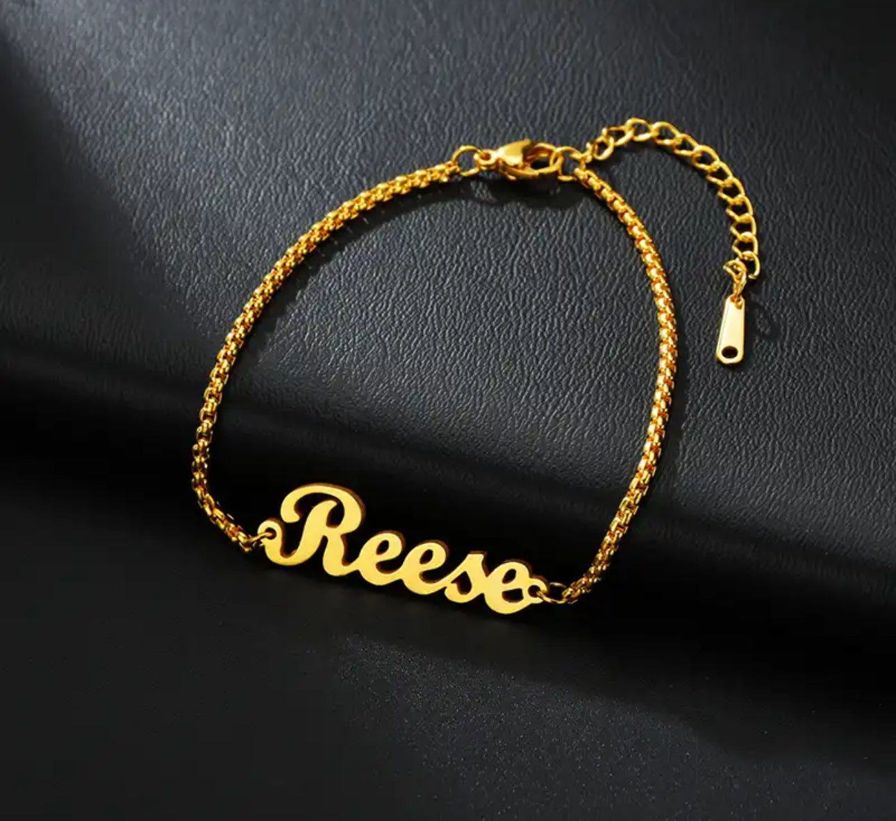 Personalized name bracelet adjustable box link