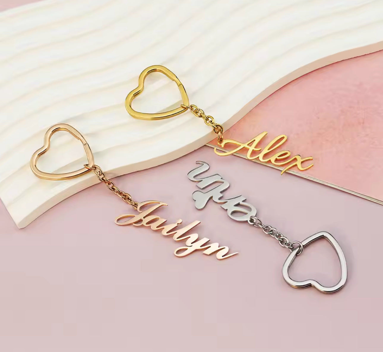 Custom heart love keychain