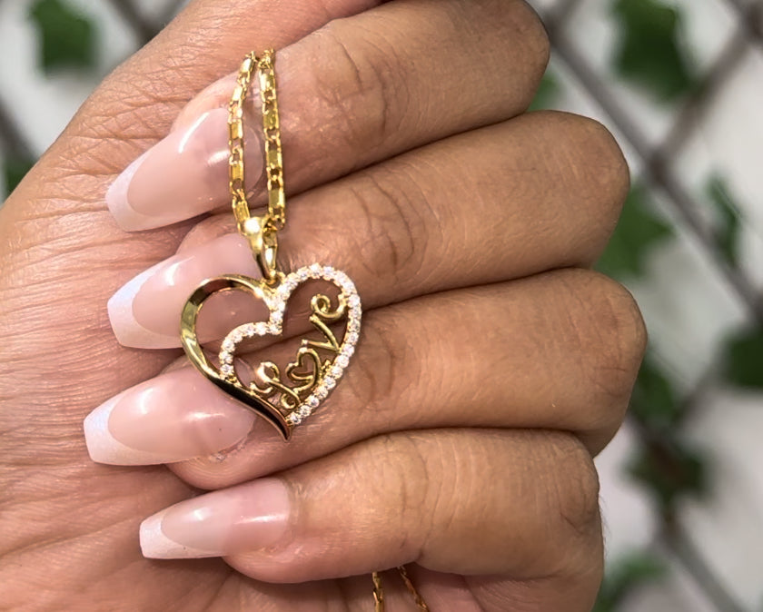 Gold plated heart necklace