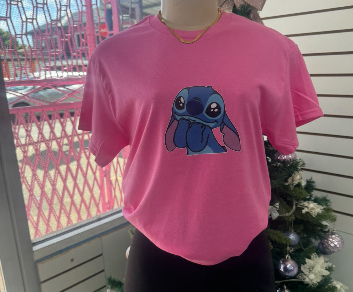 Small pink stitch t shirt