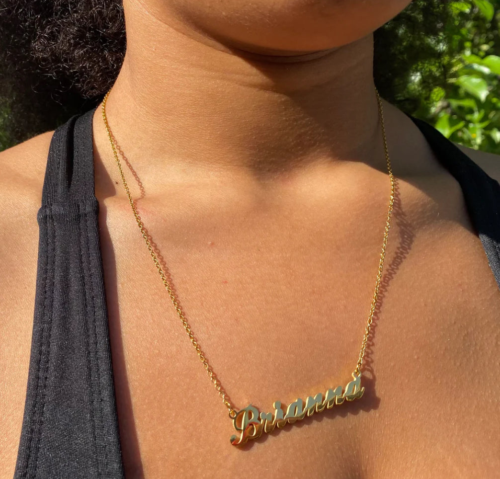 gold plated Classic name necklace