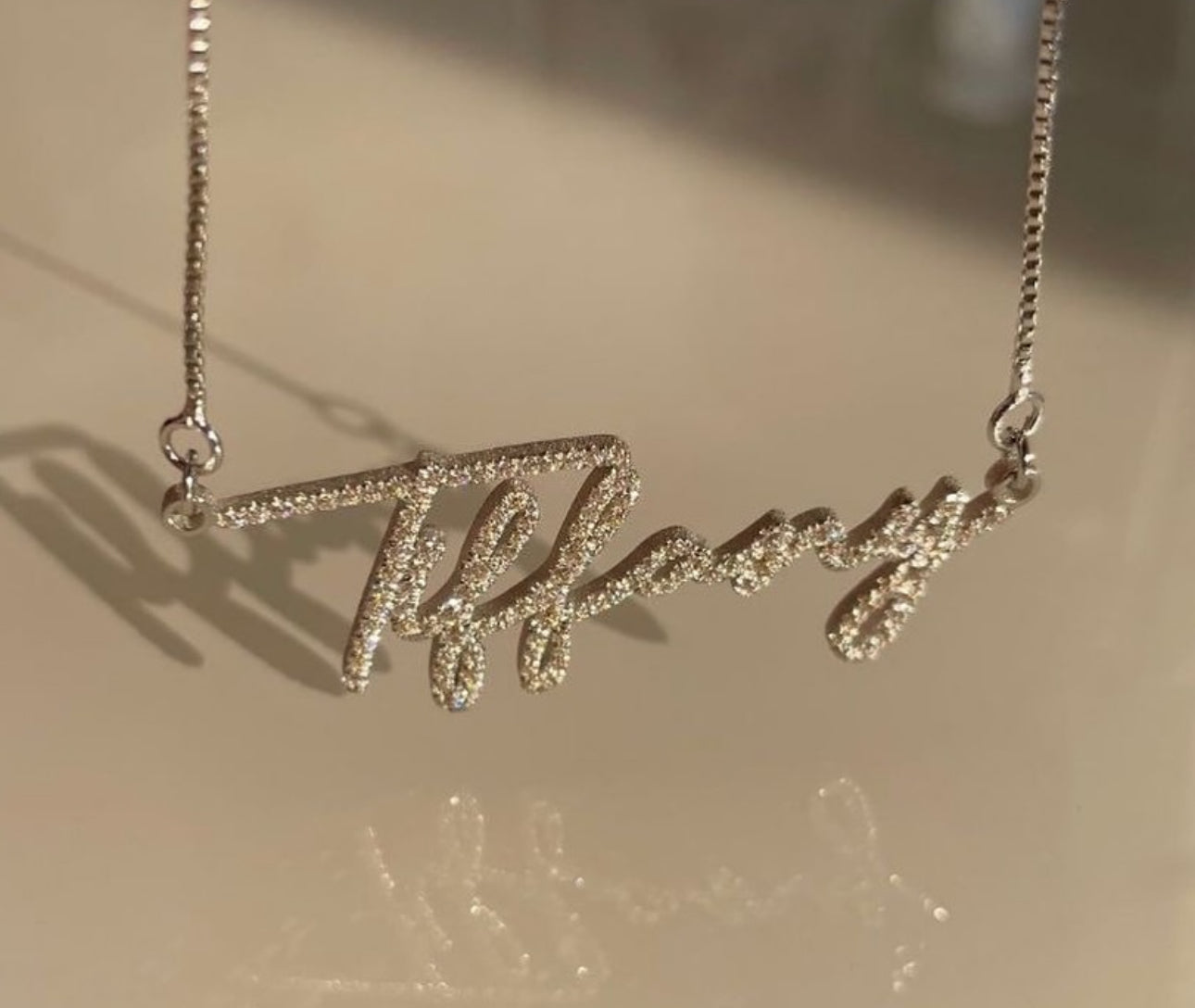 Personalized stainless steel icy name necklace