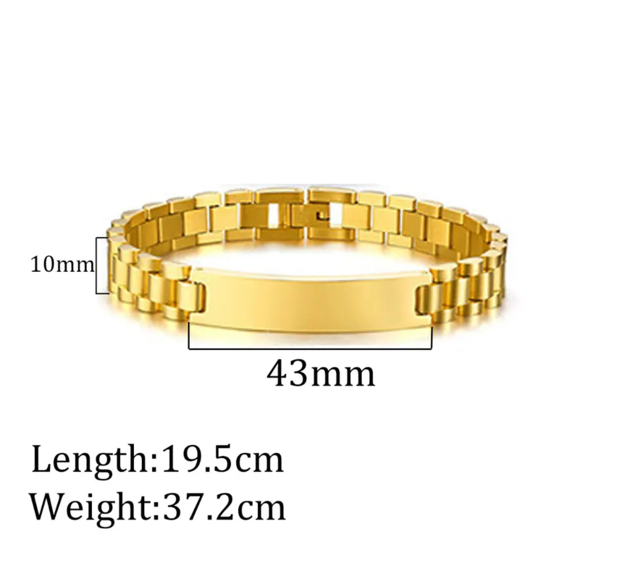 Gold plated Chunky personalized watch bracelet stainless steel