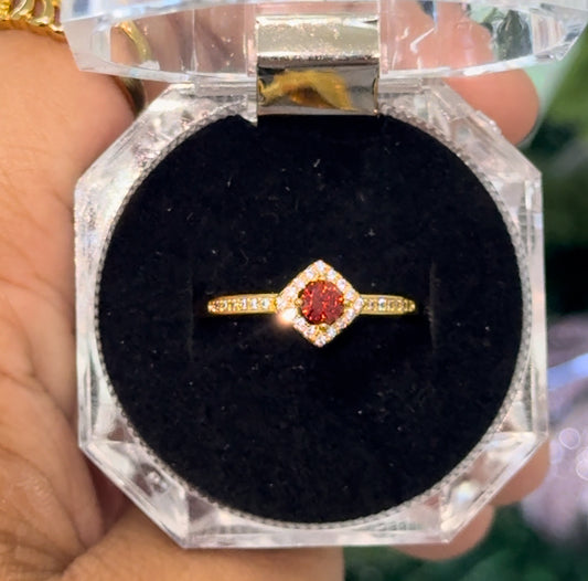 Gold plated ruby ring