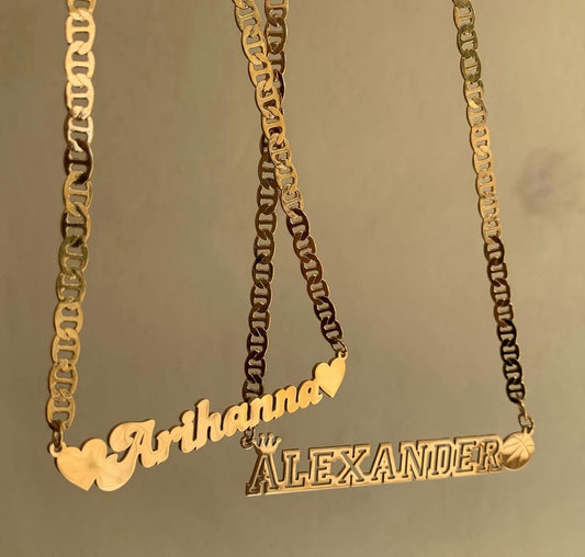 Custom Figaro name necklace