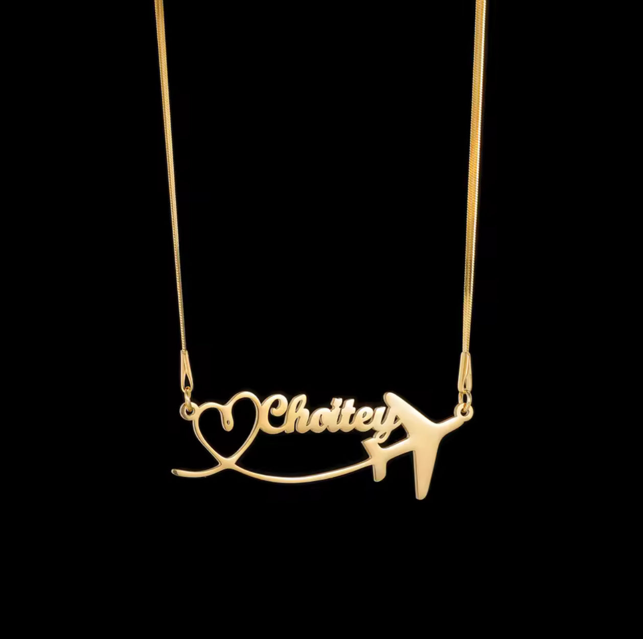 Travel babe custom name necklace