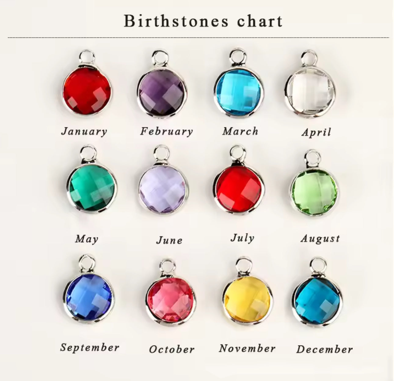 Birthstone custom name necklace