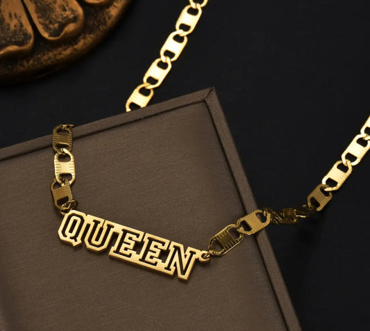 Personalized stainless steel name gucci link necklace