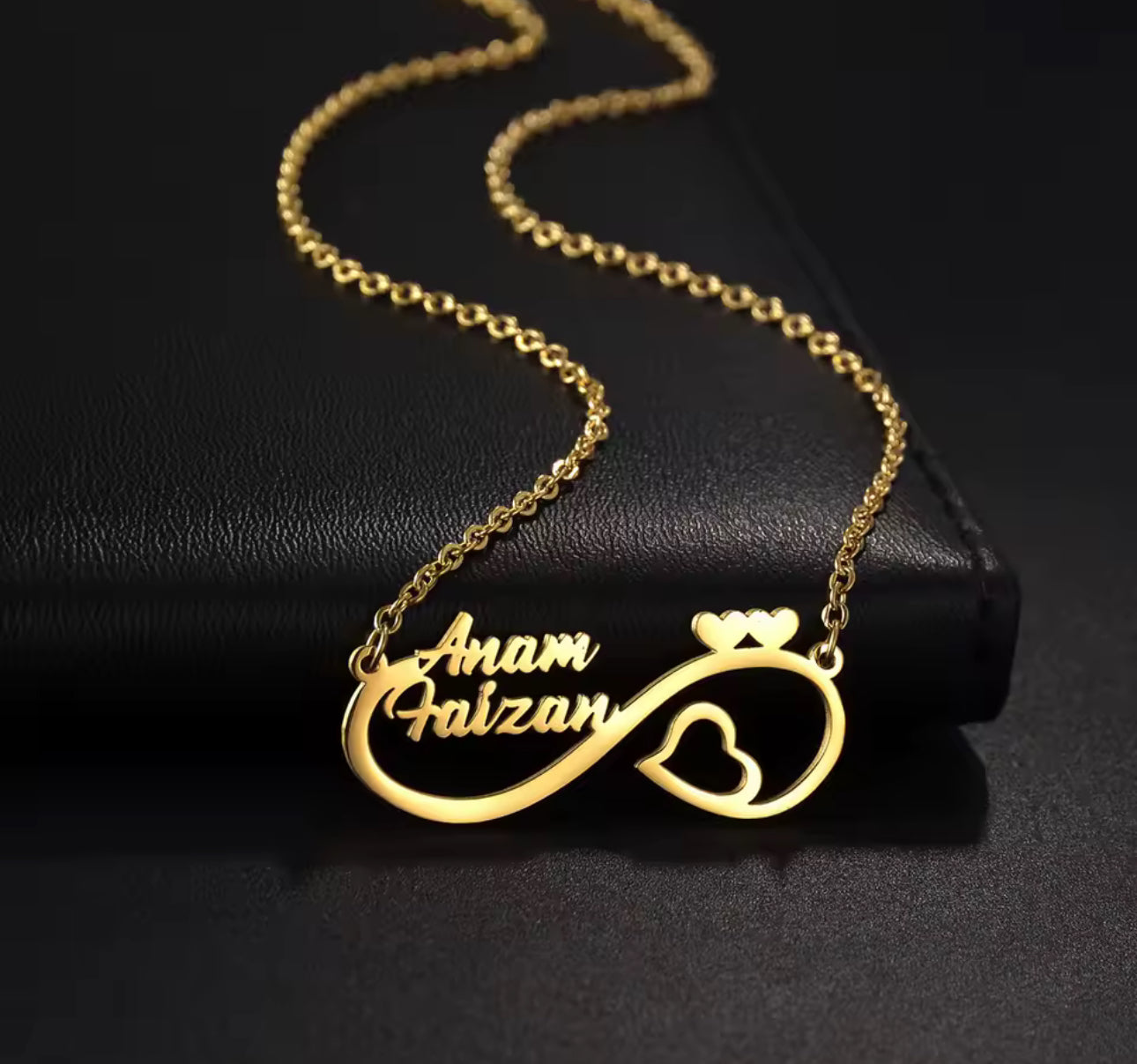 Infinity sign  stainless steel custom name necklace
