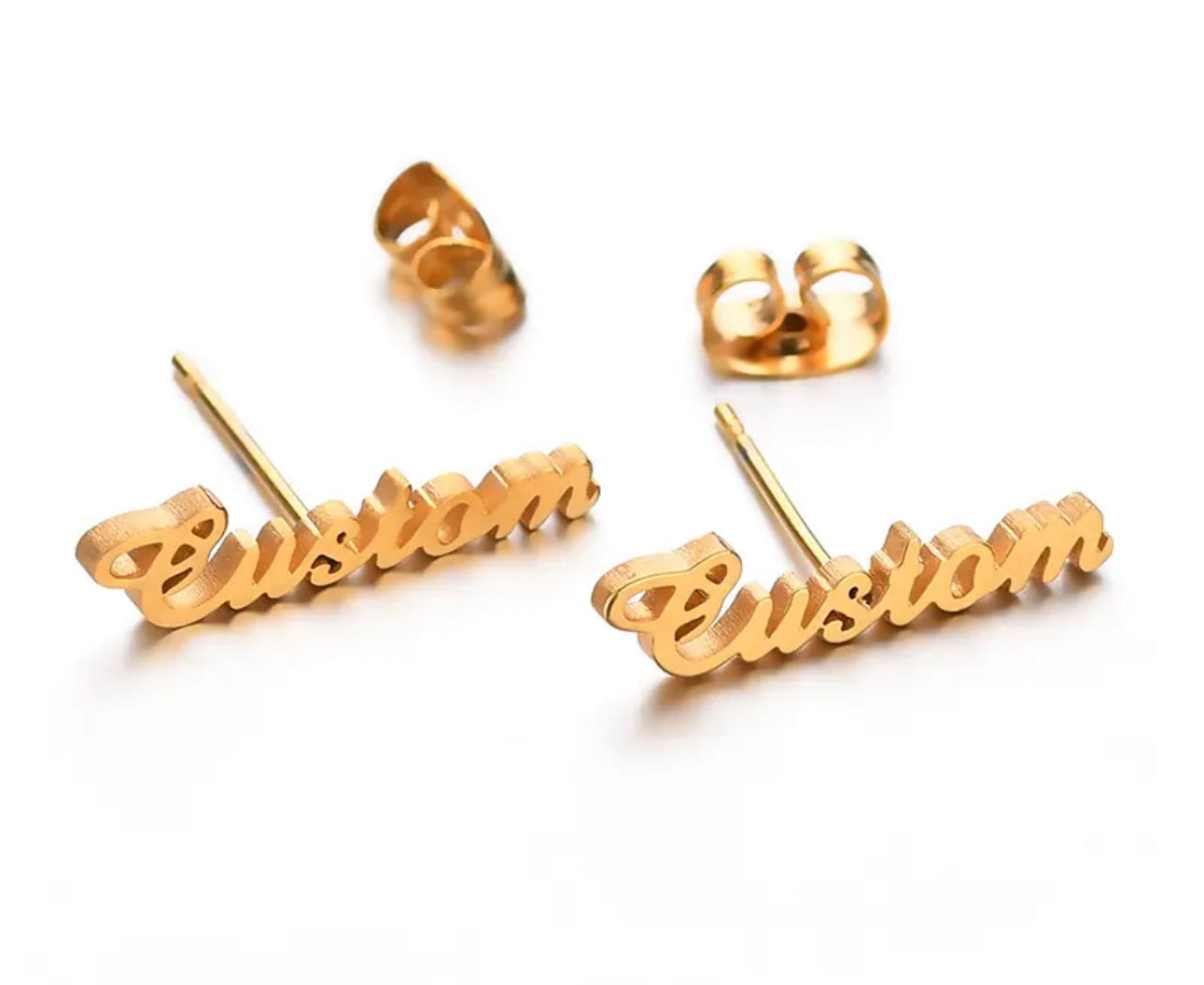 Name plate stud earring