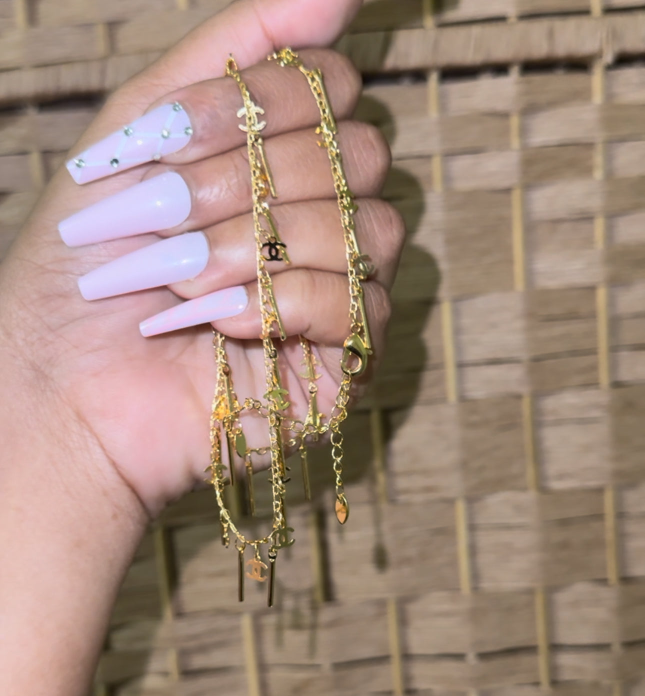 Gold plated cc anklet