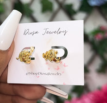 Load image into Gallery viewer, Gold plated elephant huggie  earrings
