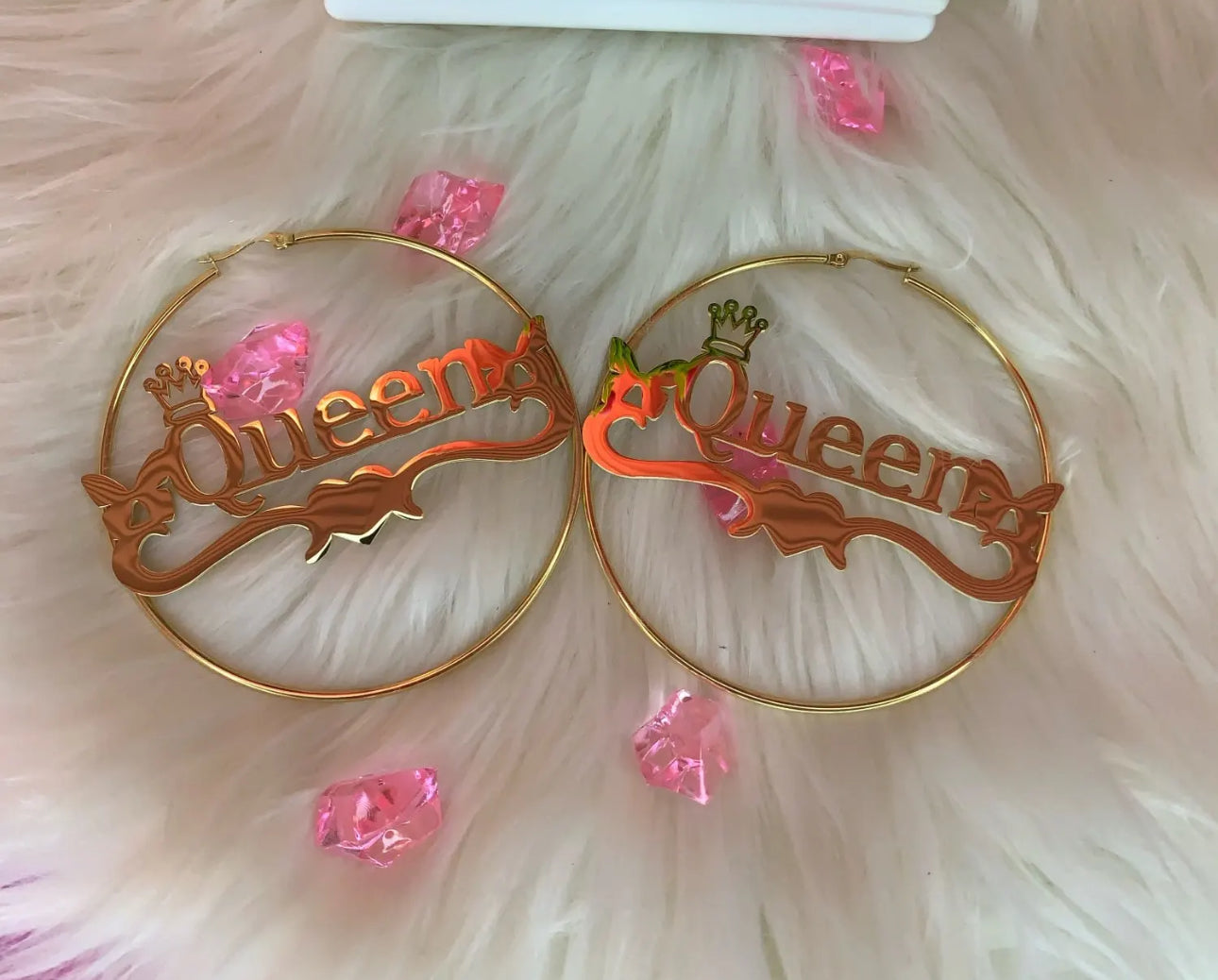 Name plate hoop earring stainless steel