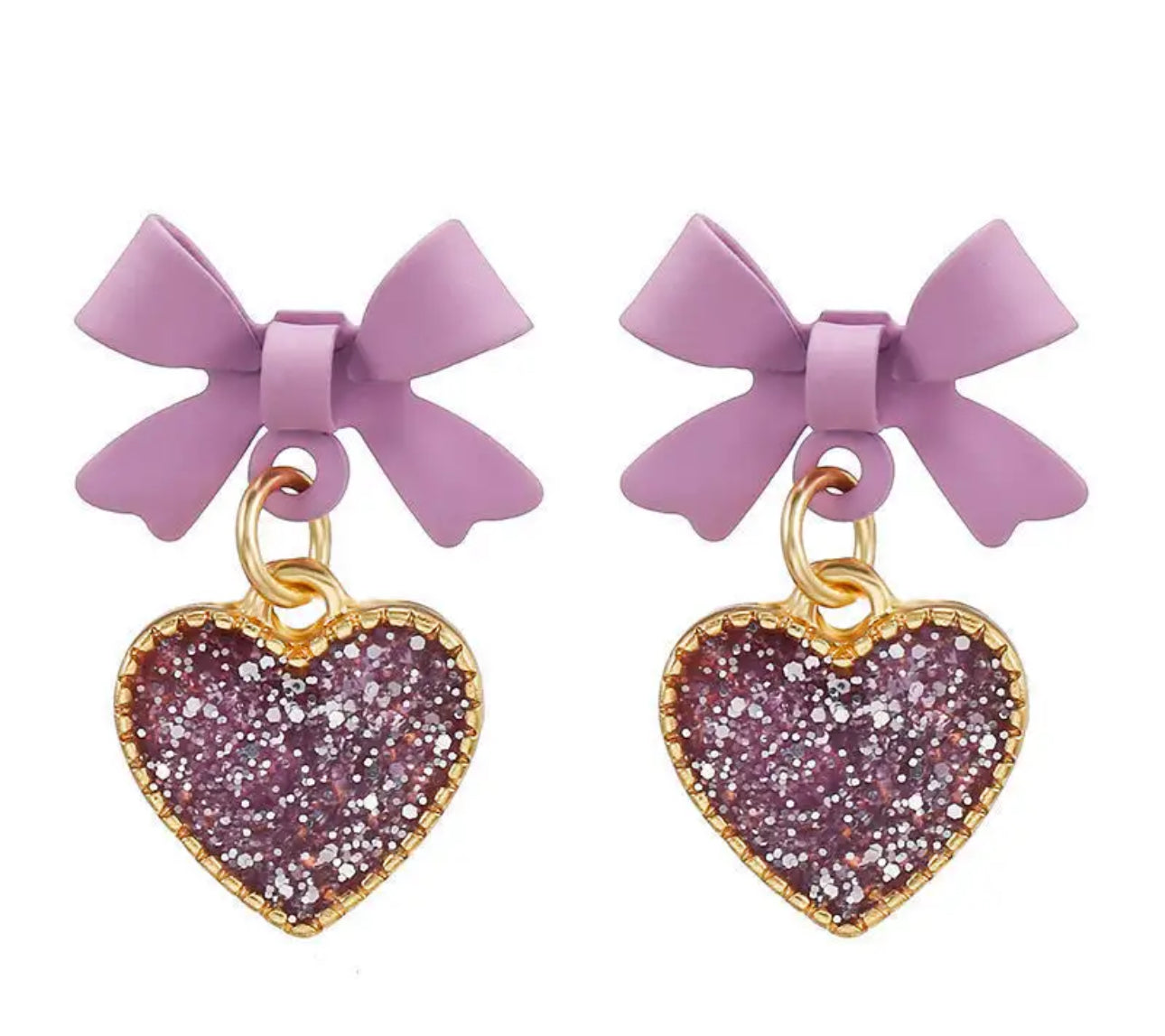 Fashion statement purple bow earring