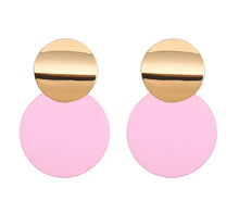 Load image into Gallery viewer, Fashion statement pink and gold earring
