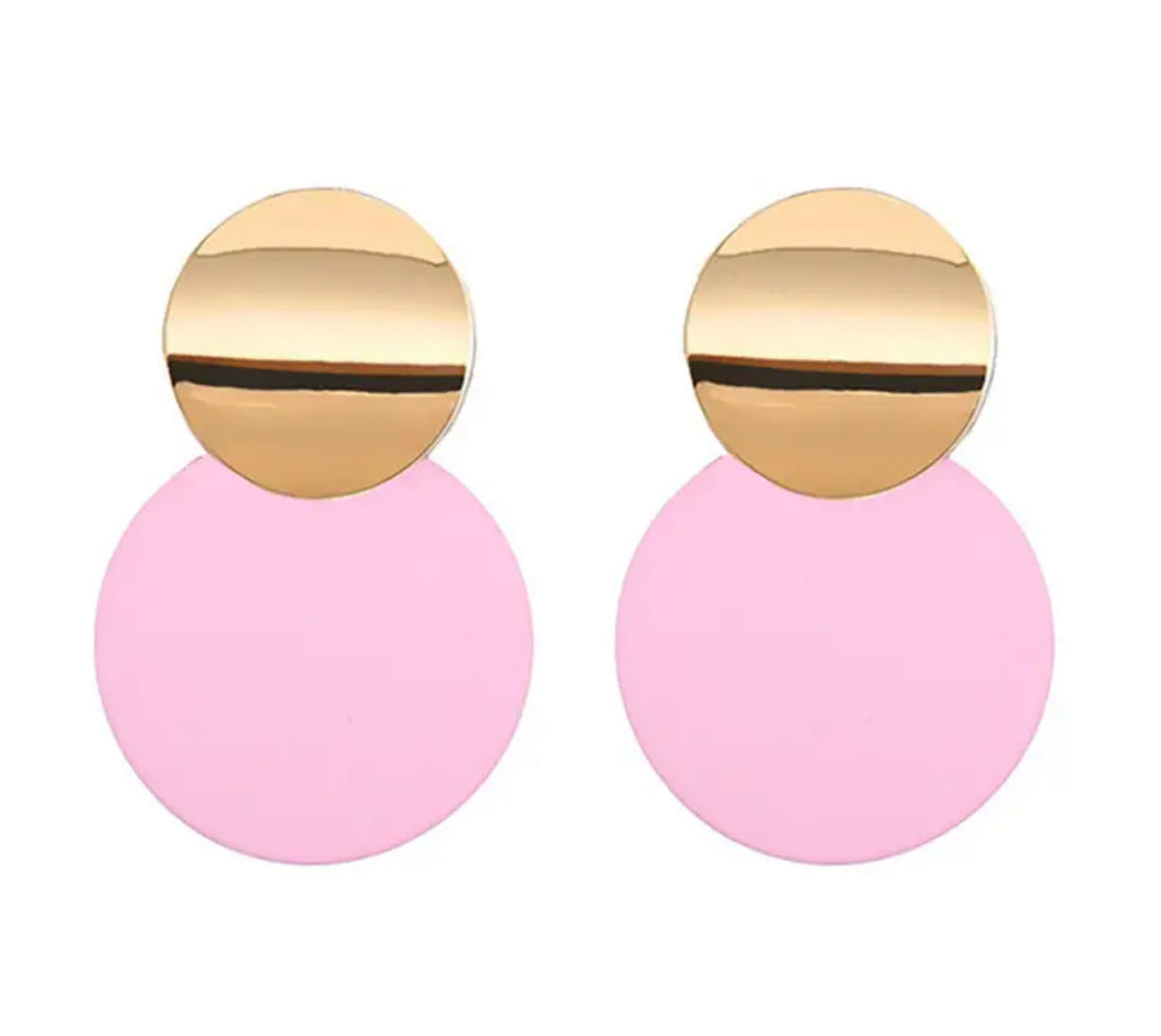 Fashion statement pink and gold earring