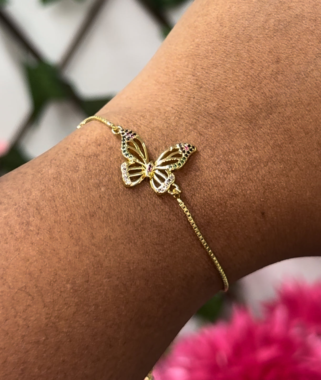 Gold plated turtle adjustable bracelet