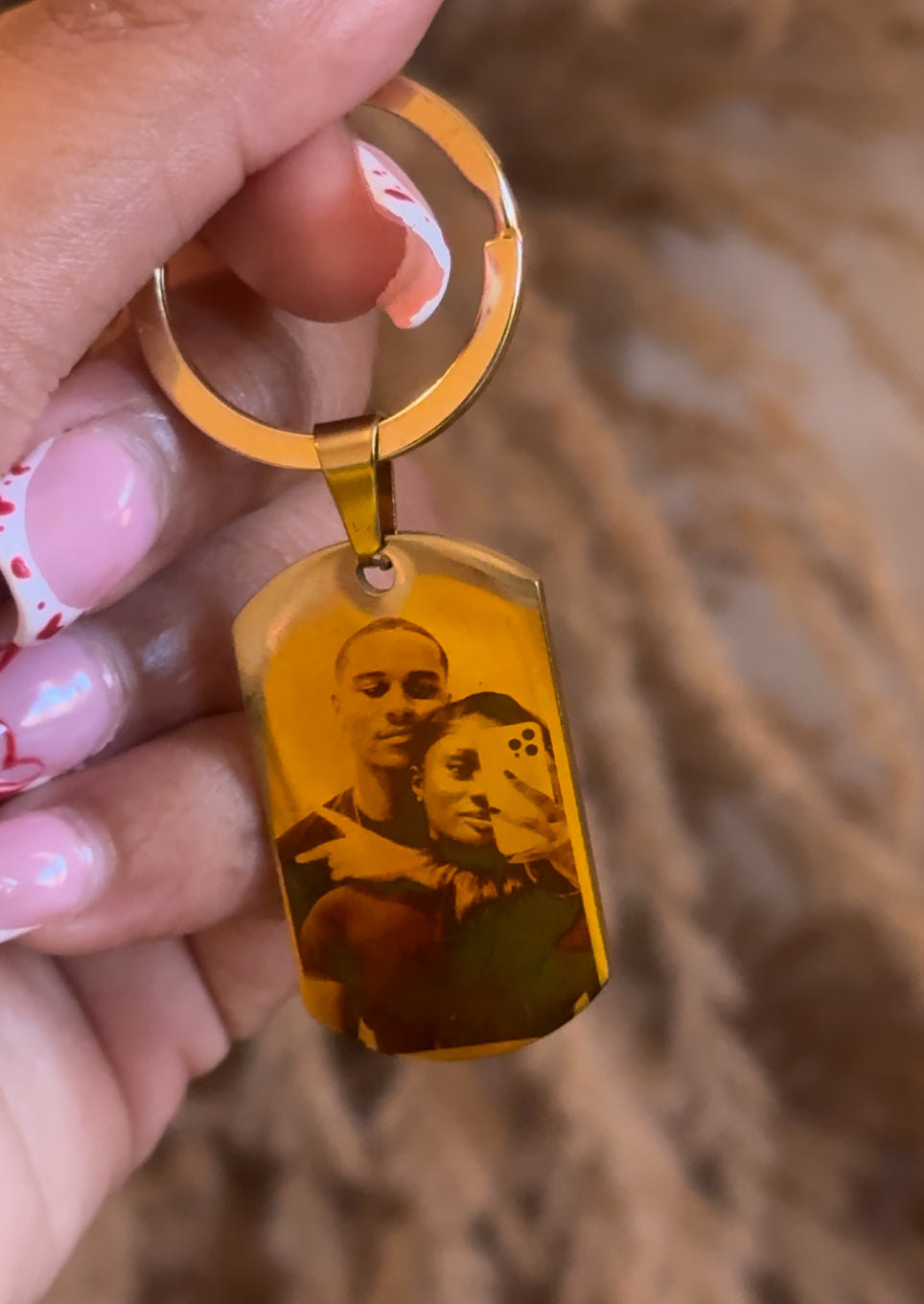 Custom engrave stainless steel keychain