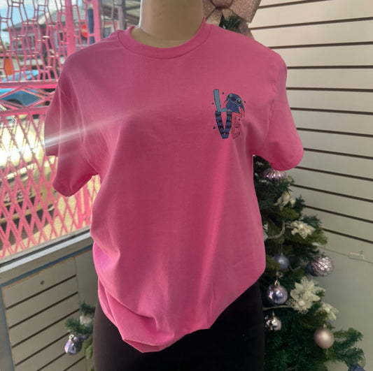 Small pink stitch t shirt