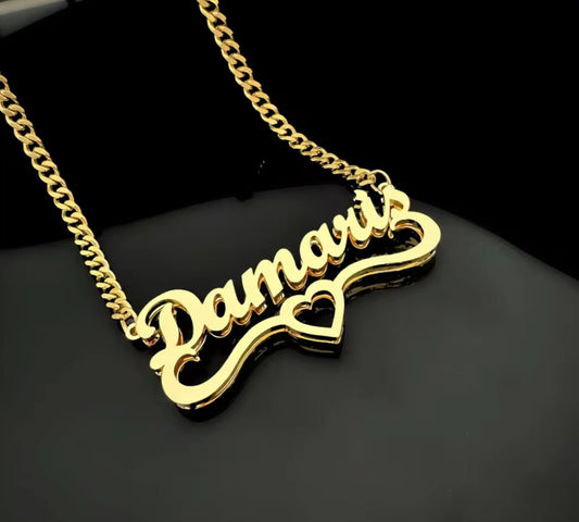 Amor custom stainless steel name chain