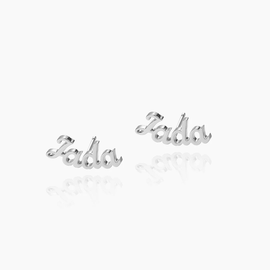 Name plate stud earring