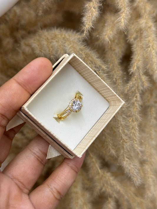 Gold plated butterfly adjustable ring