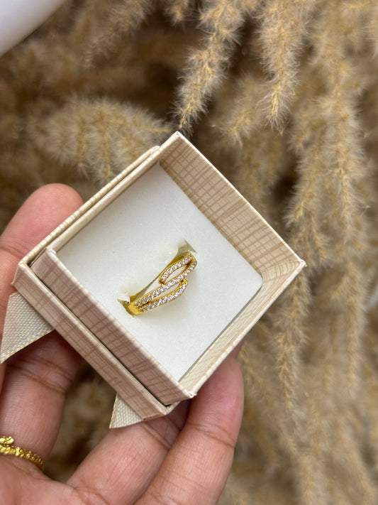 Gold plated Cz band ring