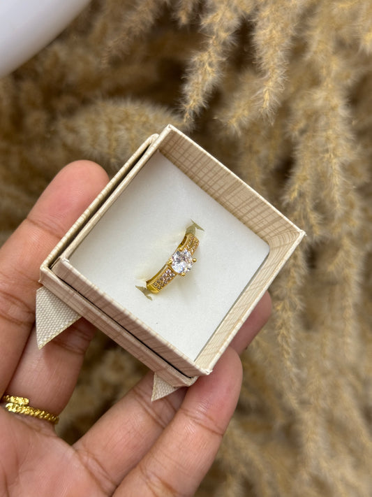 Gold plated Cz band ring