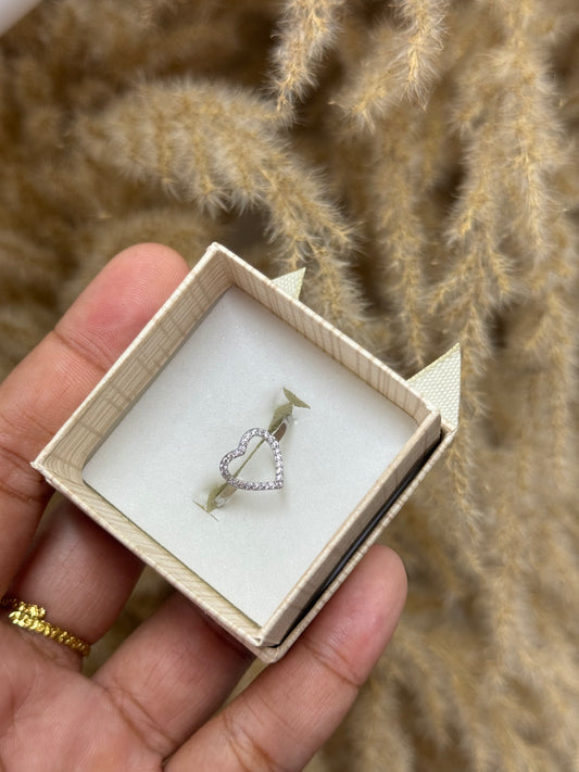 Silver Cz heart ring