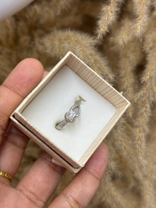 Silver knot Cz ring