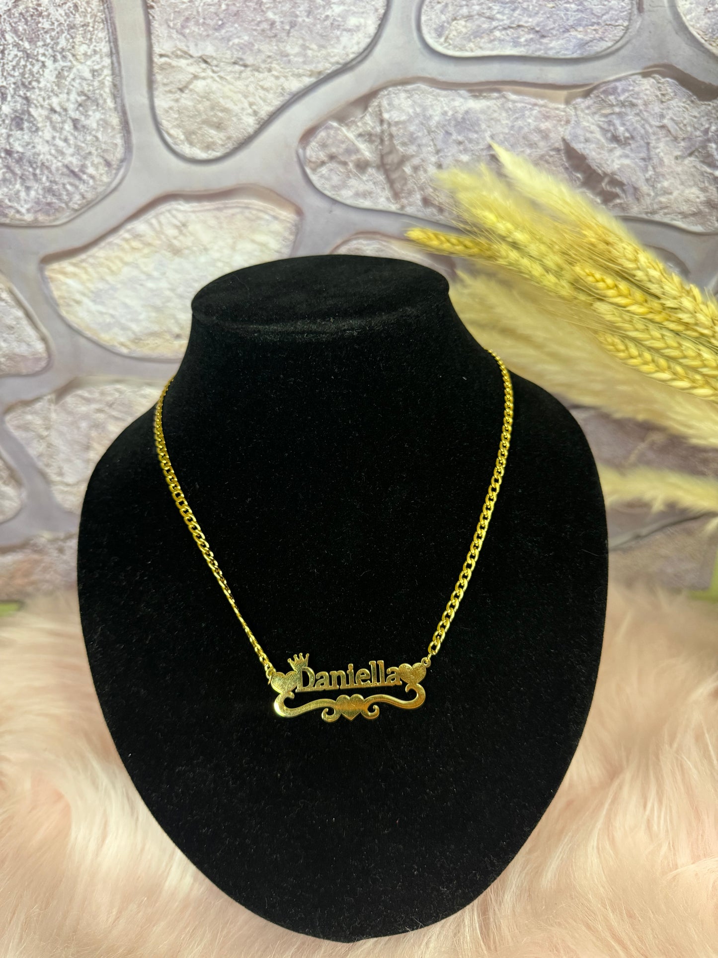 Daniella instock name necklace - stainless steel gold plated