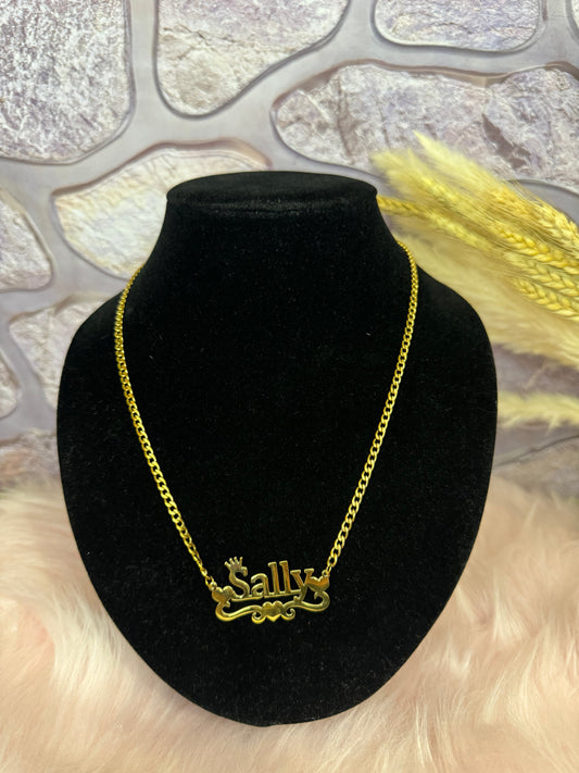 Sally instock name necklace - stainless steel gold plated