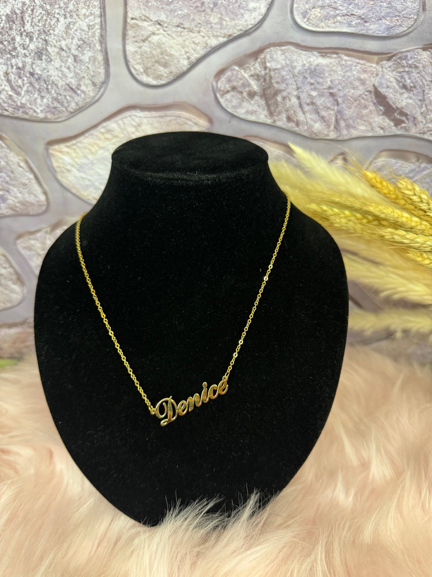 Denice instock name necklace - stainless steel gold plated