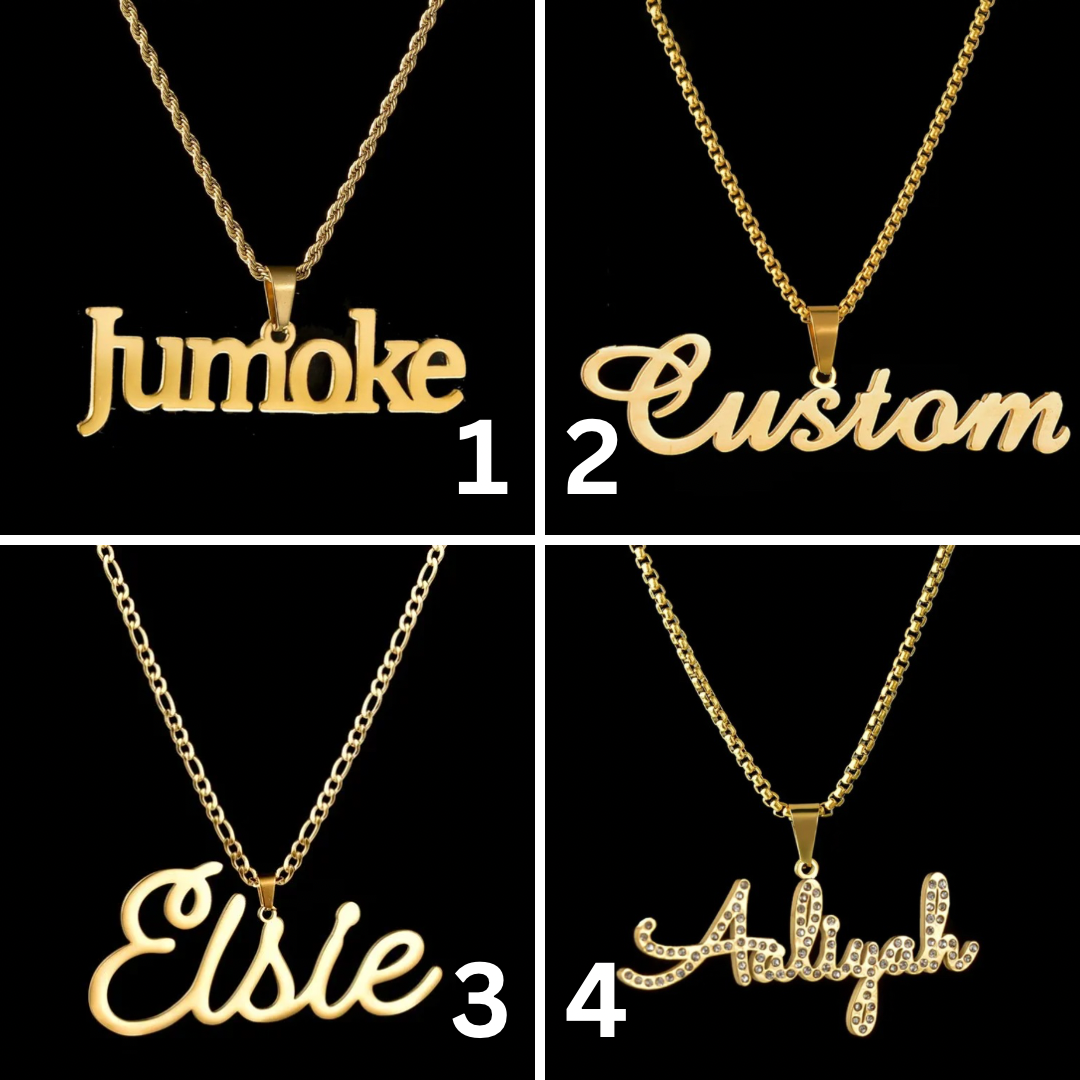 Personalized stainless steel name necklace