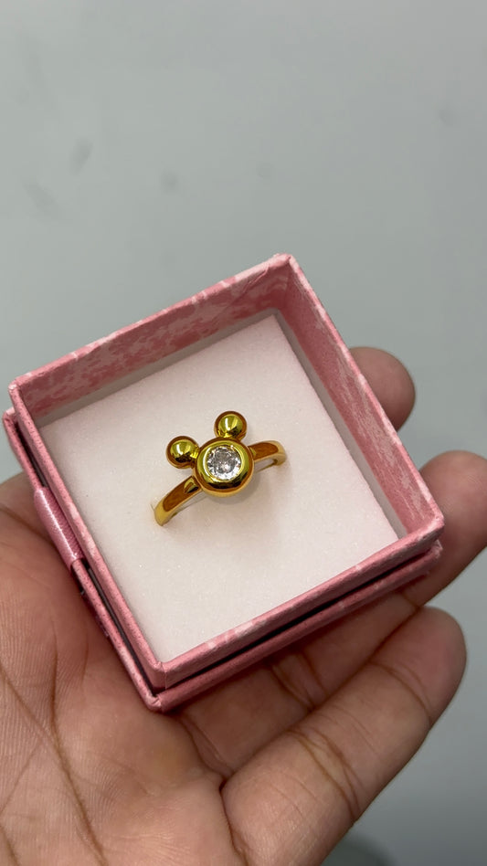 Gold plated mickey  ring