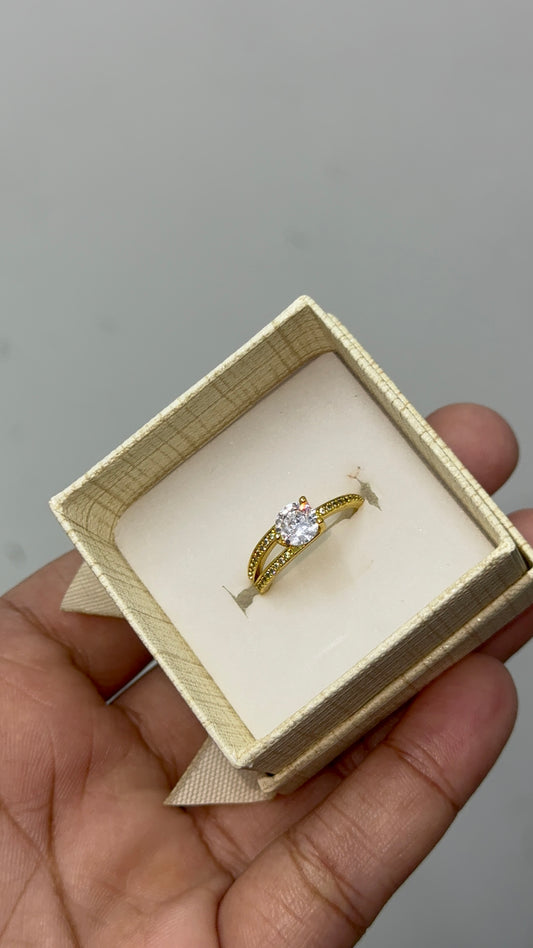 Gold plated cz ring