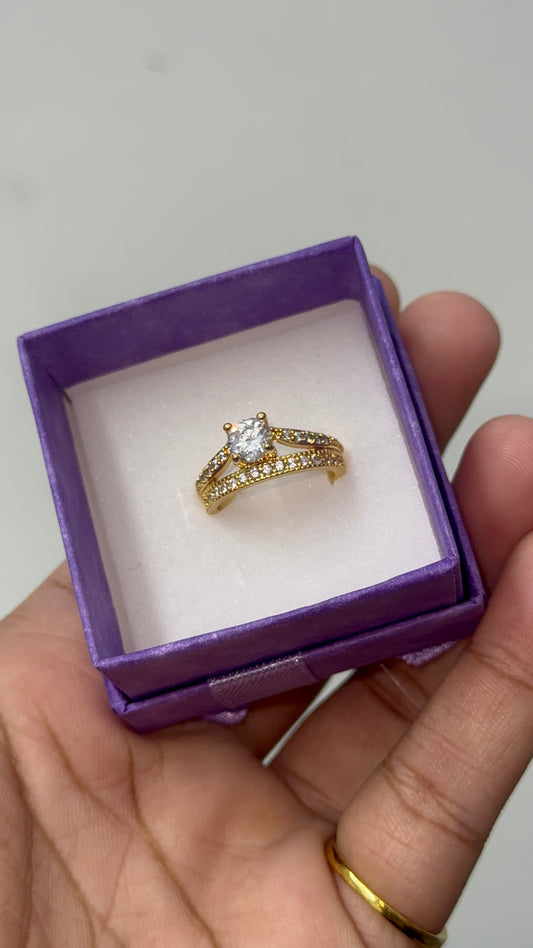 Gold plated cz ring