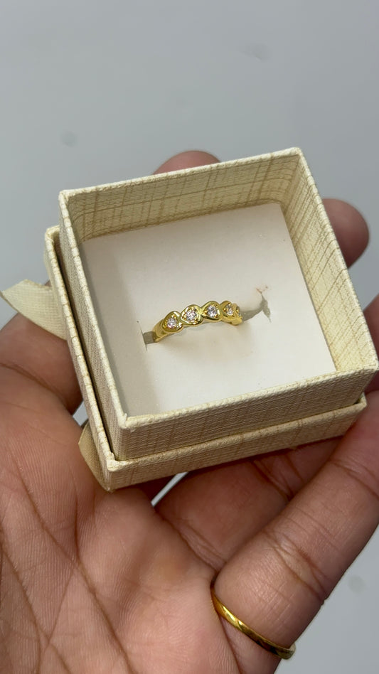 Gold plated heart Cz ring