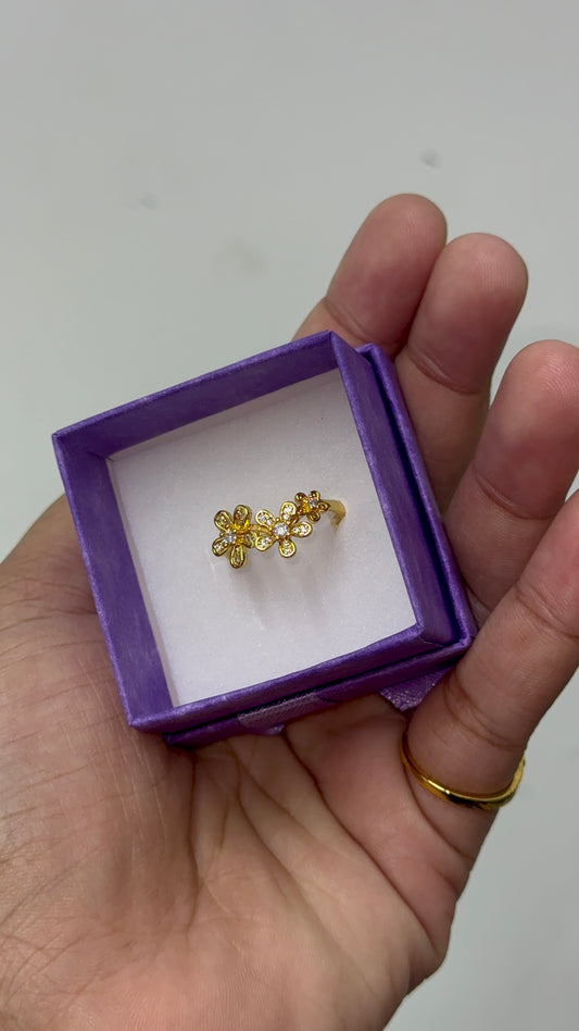 Gold plated flower ring
