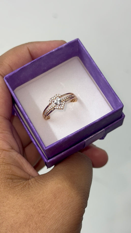 Rose gold heart ring