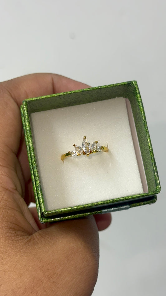 gold played cz ring