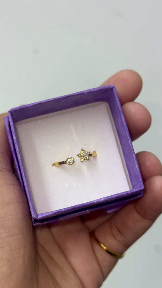 gold plated heart cz ring