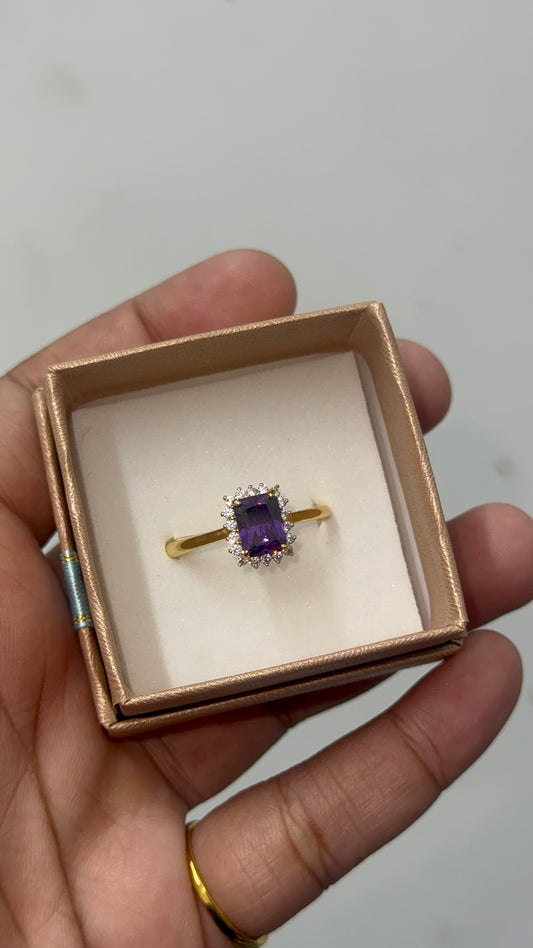 gold plated emerald ring