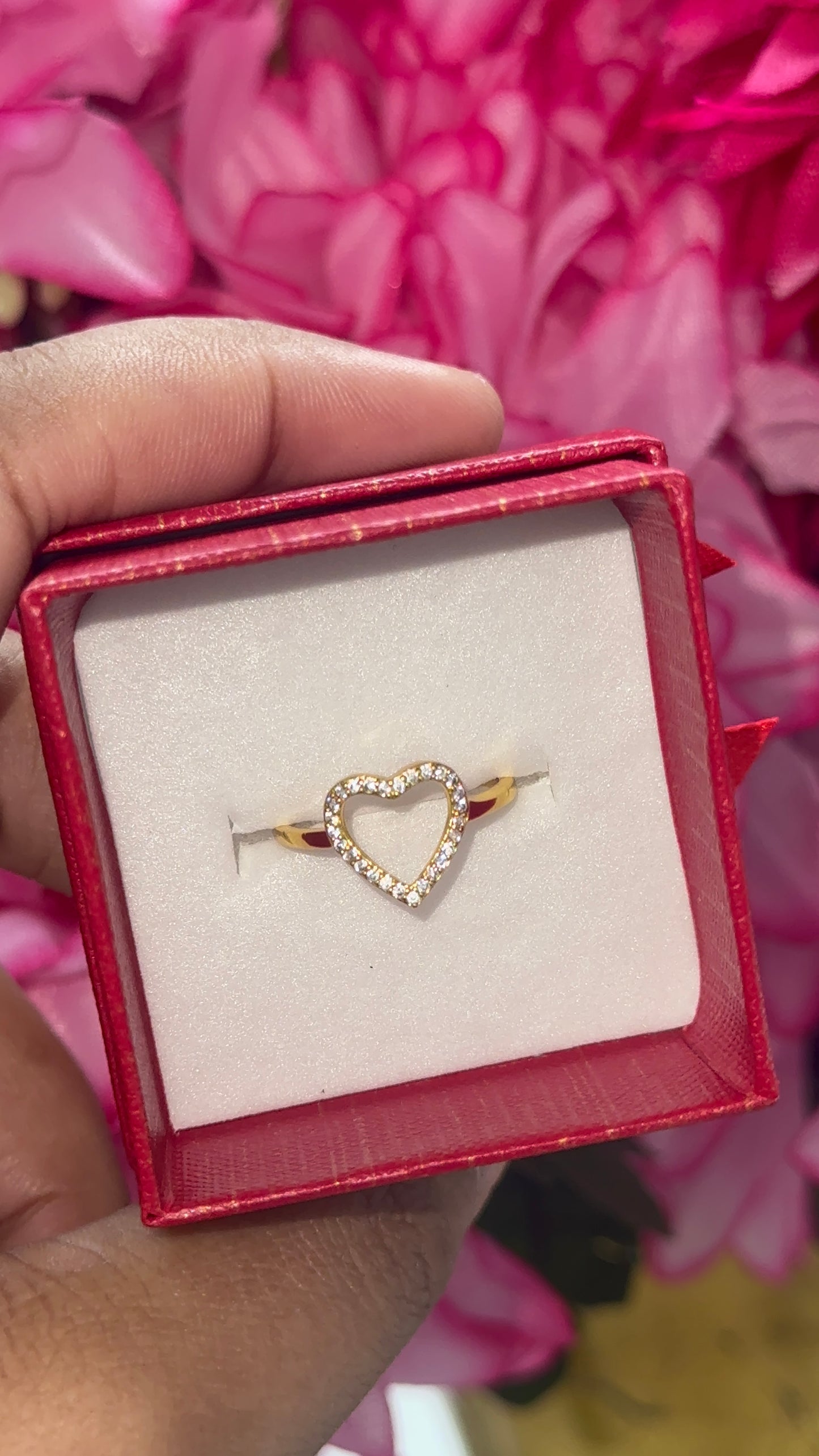 Gold plated candy heart ring