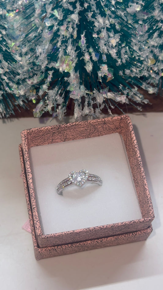 Silver plated Cz amor ring