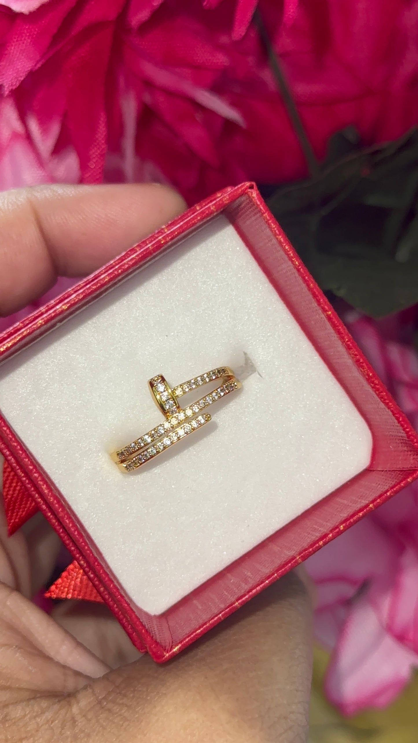 Gold plated Cz nail ring