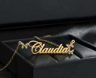 personalized cz butterfly name chain