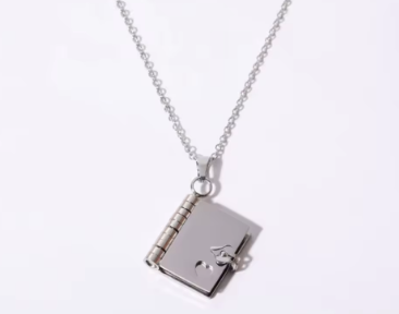 love story custom engrave book necklace stainless steel