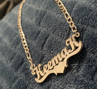 Personalized stainless heart name necklace