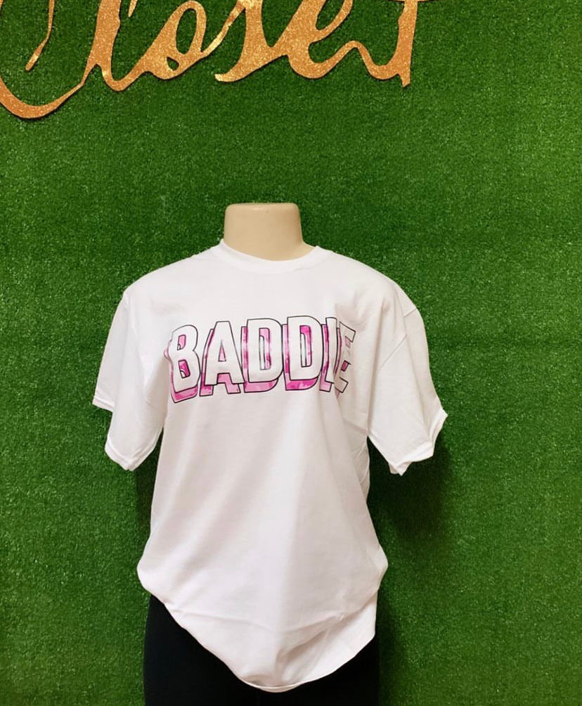 Pink Camo baddie t shirt
